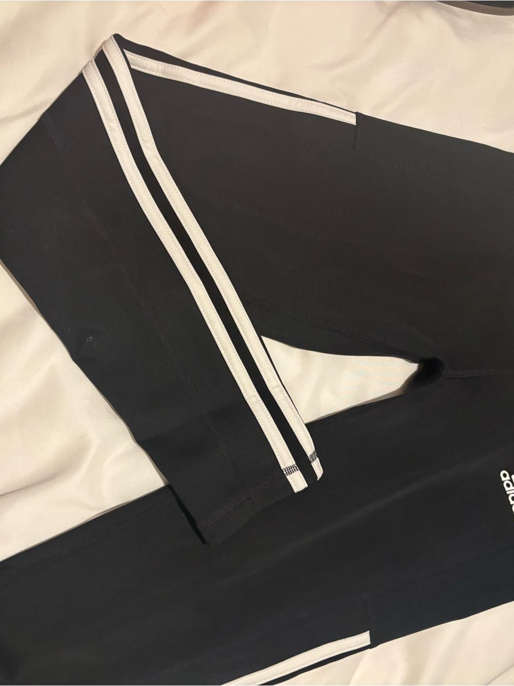 adidas Black Active Leggings with White Logo